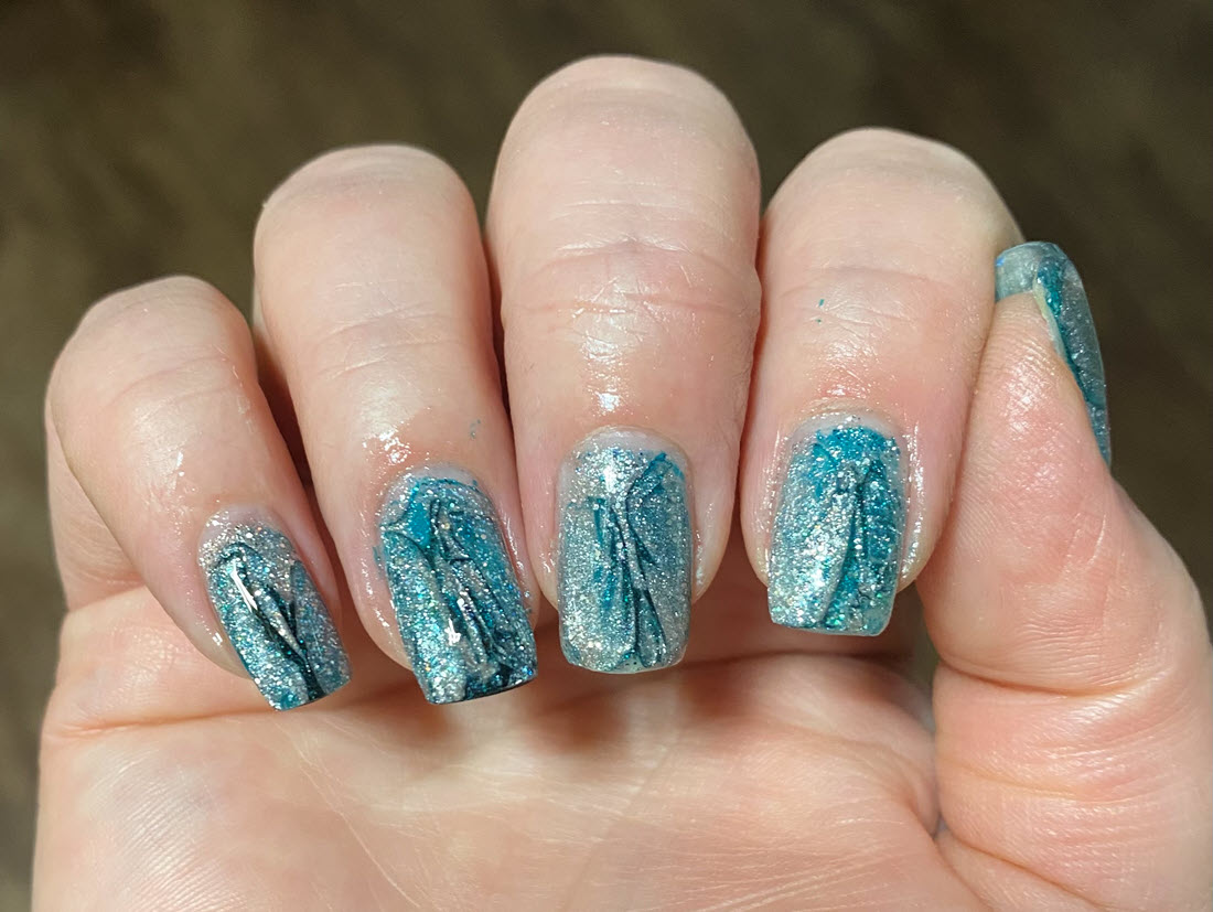Fingernagel blau glitzer crush